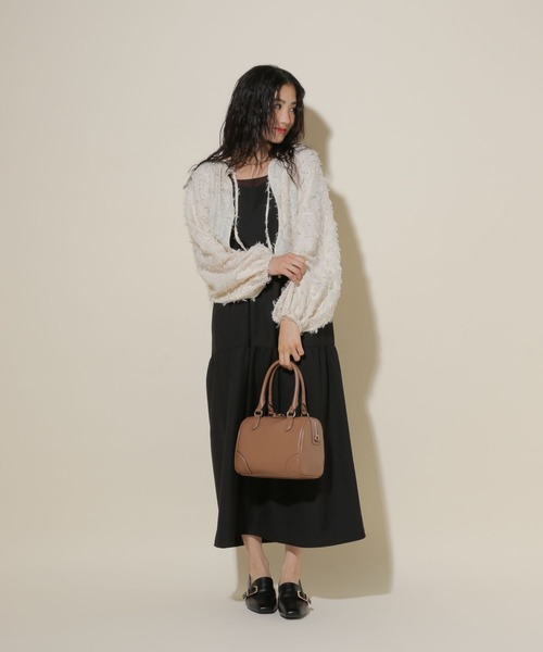 GLOBAL WORK（グローバルワーク）の「ジャガードボレロ/599661（シャツ/ブラウス・レディース・ブラック/オフホワイト・MEDIUM/LARGE）」の4枚目の写真