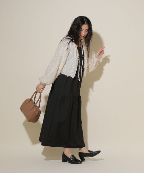 GLOBAL WORK（グローバルワーク）の「ジャガードボレロ/599661（シャツ/ブラウス・レディース・ブラック/オフホワイト・MEDIUM/LARGE）」の5枚目の写真