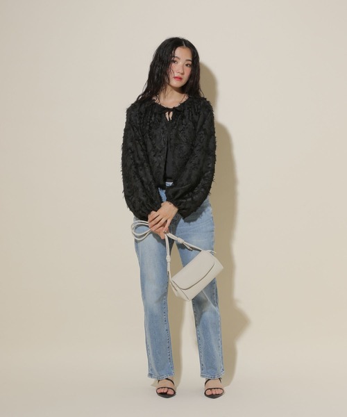 GLOBAL WORK（グローバルワーク）の「ジャガードボレロ/599661（シャツ/ブラウス・レディース・ブラック/オフホワイト・MEDIUM/LARGE）」の10枚目の写真