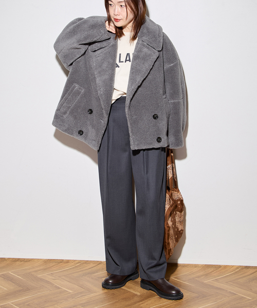 ☆美品☆STUMBLY 別注ジャーナルスタンダードビッグシルエット　ピーコート 別注》【STUMBLY / スタンブリー】BIG SILHOUETTE PEA JACKET：コー