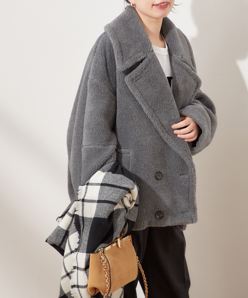 ☆美品☆STUMBLY 別注ジャーナルスタンダードビッグシルエット　ピーコート 別注【STUMBLY /スタンブリー】 BIG SILHOUETTE PEA JA：コート