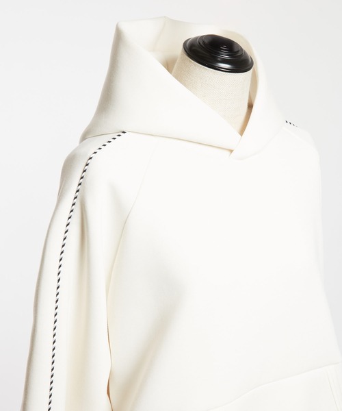 gomme（ゴム）の「ダンボールニット　ラインパーカー（パーカー・レディース・アイボリー/ブラック/チャコールグレー・MEDIUM）」の20枚目の写真