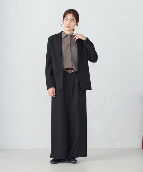 COMME CA ISM（コムサイズム）の「【セットアップ対応】ポリエステルレーヨン　ワイドパンツ（その他パンツ・レディース・ブラック/チェック・LARGE/X-LARGE/SMALL/MEDIUM）」の6枚目の写真