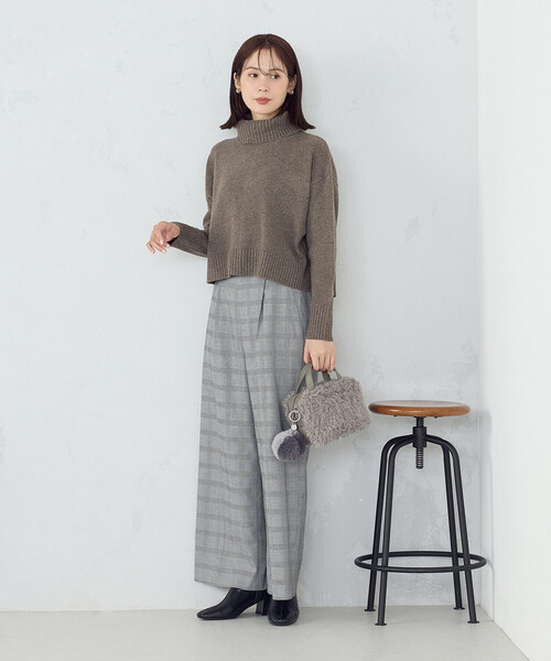 COMME CA ISM（コムサイズム）の「【セットアップ対応】ポリエステルレーヨン　ワイドパンツ（その他パンツ・レディース・ブラック/チェック・LARGE/X-LARGE/SMALL/MEDIUM）」の10枚目の写真