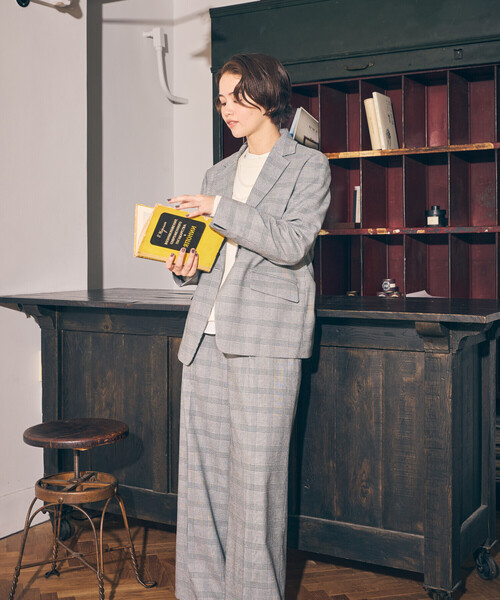 COMME CA ISM（コムサイズム）の「【セットアップ対応】ポリエステルレーヨン　ワイドパンツ（その他パンツ・レディース・ブラック/チェック・LARGE/X-LARGE/SMALL/MEDIUM）」の2枚目の写真