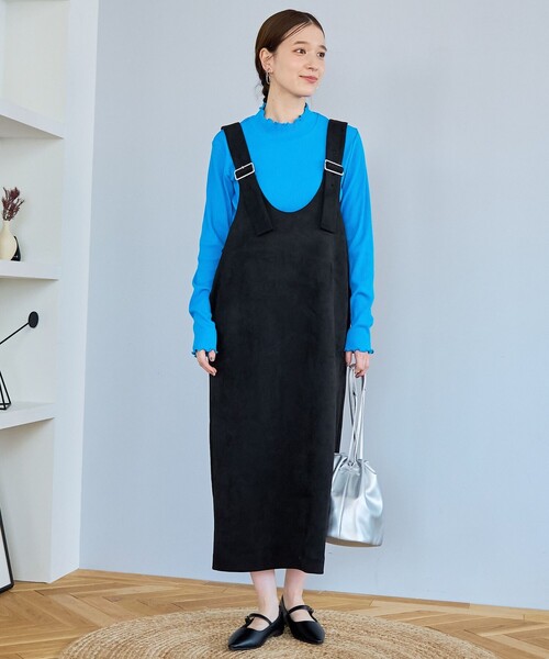 coen（コーエン）の「スエードライクジャンスカ（ジャンパースカート・レディース・ブラック/ダークブラウン/ベージュ・M/L）」の4枚目の写真