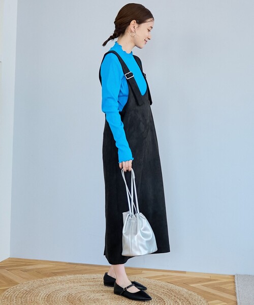 coen（コーエン）の「スエードライクジャンスカ（ジャンパースカート・レディース・ブラック/ダークブラウン/ベージュ・M/L）」の5枚目の写真