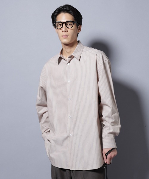 NANO universe（ナノユニバース）の「｢SIDOGRAS-VENICE｣ オルタネイトストライプシャツ（シャツ/ブラウス・メンズ・サックスブルー/ホワイト/ベージュ・L/M/S）」の2枚目の写真