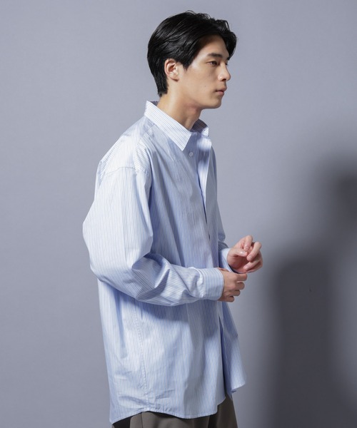 NANO universe（ナノユニバース）の「｢SIDOGRAS-VENICE｣ オルタネイトストライプシャツ（シャツ/ブラウス・メンズ・サックスブルー/ホワイト/ベージュ・L/M/S）」の17枚目の写真