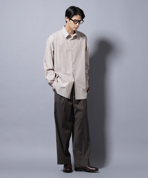 NANO universe（ナノユニバース）の「｢SIDOGRAS-VENICE｣ オルタネイトストライプシャツ（シャツ/ブラウス・メンズ・サックスブルー/ホワイト/ベージュ・L/M/S）」の6枚目の写真