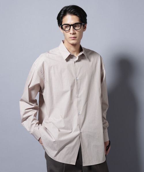 NANO universe（ナノユニバース）の「｢SIDOGRAS-VENICE｣ オルタネイトストライプシャツ（シャツ/ブラウス・メンズ・サックスブルー/ホワイト/ベージュ・L/M/S）」の4枚目の写真