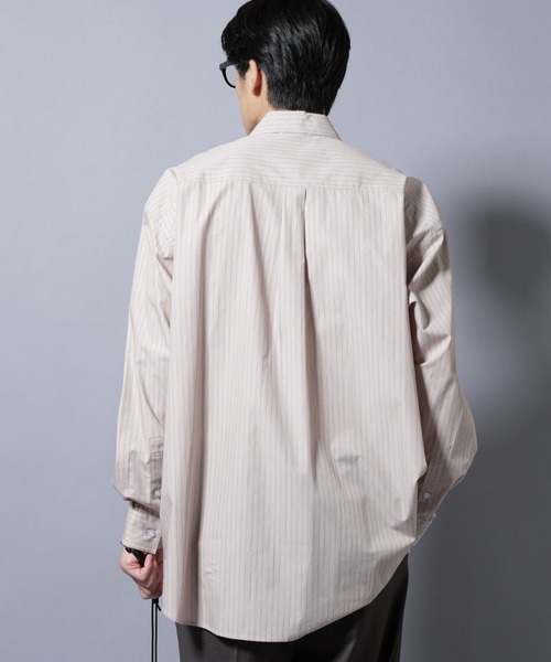 NANO universe（ナノユニバース）の「｢SIDOGRAS-VENICE｣ オルタネイトストライプシャツ（シャツ/ブラウス・メンズ・サックスブルー/ホワイト/ベージュ・L/M/S）」の9枚目の写真