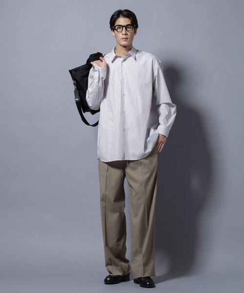 NANO universe（ナノユニバース）の「｢SIDOGRAS-VENICE｣ オルタネイトストライプシャツ（シャツ/ブラウス・メンズ・サックスブルー/ホワイト/ベージュ・L/M/S）」の15枚目の写真