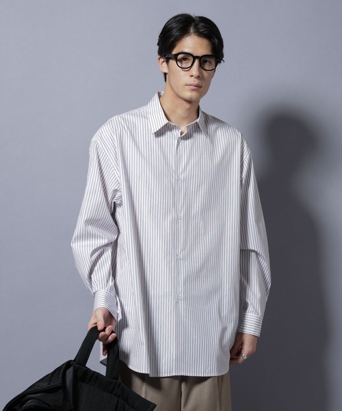 NANO universe（ナノユニバース）の「｢SIDOGRAS-VENICE｣ オルタネイトストライプシャツ（シャツ/ブラウス・メンズ・サックスブルー/ホワイト/ベージュ・L/M/S）」の8枚目の写真