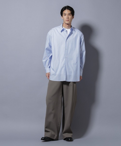 NANO universe（ナノユニバース）の「｢SIDOGRAS-VENICE｣ オルタネイトストライプシャツ（シャツ/ブラウス・メンズ・サックスブルー/ホワイト/ベージュ・L/M/S）」の22枚目の写真