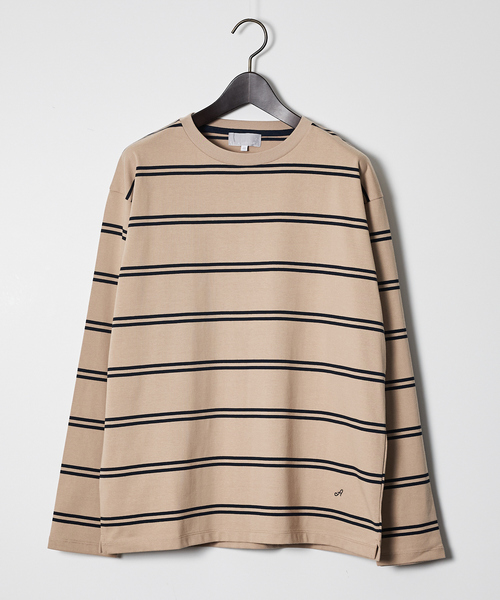 ABAHOUSE GRAY(アバハウスグレイ)の「ダブルライン ボーダー 長袖シャツ(Tシャツ/カットソー・メンズ・ブラウン系その他/グリーン/ホワイト/ブラック・46/48)」の3枚目の写真