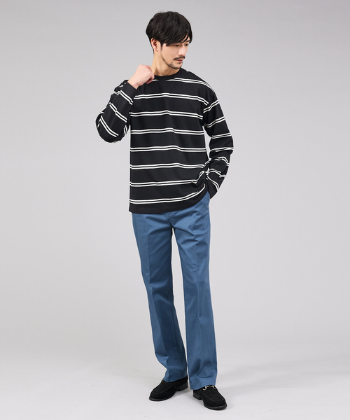 ABAHOUSE GRAY(アバハウスグレイ)の「ダブルライン ボーダー 長袖シャツ(Tシャツ/カットソー・メンズ・ブラウン系その他/グリーン/ホワイト/ブラック・46/48)」の5枚目の写真