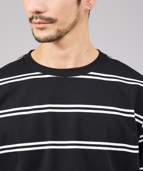 ABAHOUSE GRAY(アバハウスグレイ)の「ダブルライン ボーダー 長袖シャツ(Tシャツ/カットソー・メンズ・ブラウン系その他/グリーン/ホワイト/ブラック・46/48)」の8枚目の写真