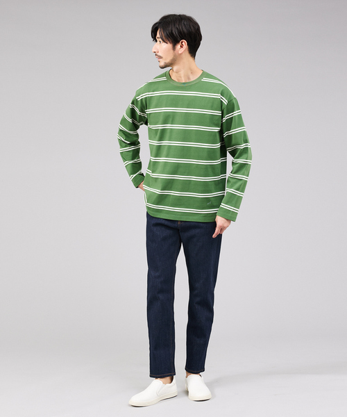 ABAHOUSE GRAY(アバハウスグレイ)の「ダブルライン ボーダー 長袖シャツ(Tシャツ/カットソー・メンズ・ブラウン系その他/グリーン/ホワイト/ブラック・46/48)」の18枚目の写真