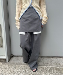 スカート レイヤードワイドパンツ