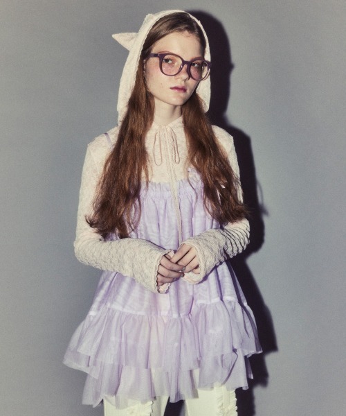 Candy Stripper（キャンディストリッパー）の「MIDNIGHT TULLE BABY ドール（その他トップス・レディース・ブラック/アイボリー/ラベンダー/ピンク・FREE）」の6枚目の写真