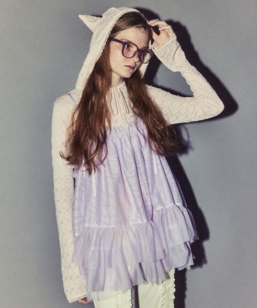 Candy Stripper（キャンディストリッパー）の「MIDNIGHT TULLE BABY ドール（その他トップス・レディース・ブラック/アイボリー/ラベンダー/ピンク・FREE）」の7枚目の写真