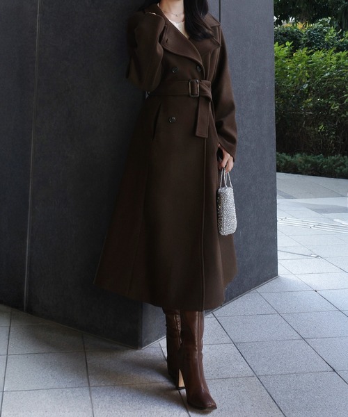 セール】2wayカラーベルト付きフレアコート（その他アウター）｜JUNOAH