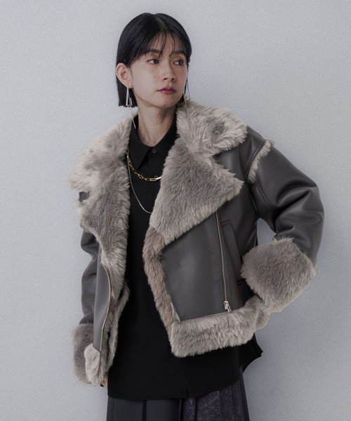 フェイクムートンショートジャケット(HARE)（ムートンコート）｜HARE