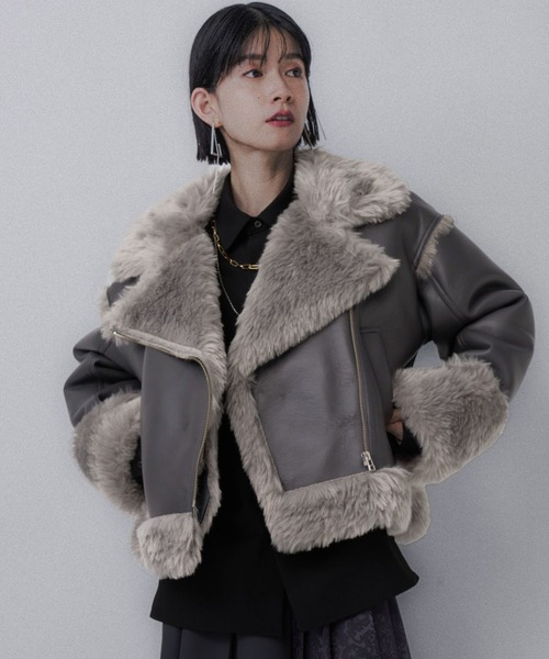 フェイクムートンショートジャケット(HARE)（ムートンコート）｜HARE