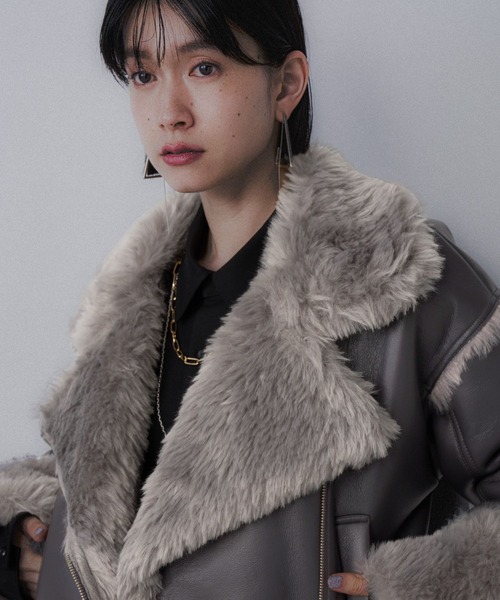 フェイクムートンショートジャケット(HARE)（ムートンコート）｜HARE