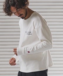 msw1780-back fleece trainer with cursive embroidery トレーナー(1M25F150)