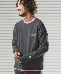 msw1780-back fleece trainer with cursive embroidery トレーナー(1M25F150)