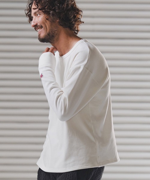 1minute 1second（ワンミニットワンセカンド）の「msw1780-back fleece trainer with cursive embroidery トレーナー(1M25F150)（スウェット・メンズ・ホワイト/チャコール/ブラック・XL/L/M/S）」の20枚目の写真