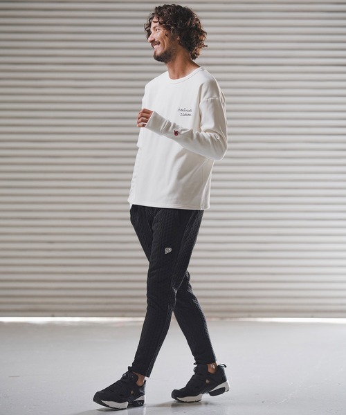 1minute 1second（ワンミニットワンセカンド）の「msw1780-back fleece trainer with cursive embroidery トレーナー(1M25F150)（スウェット・メンズ・ホワイト/チャコール/ブラック・XL/L/M/S）」の22枚目の写真