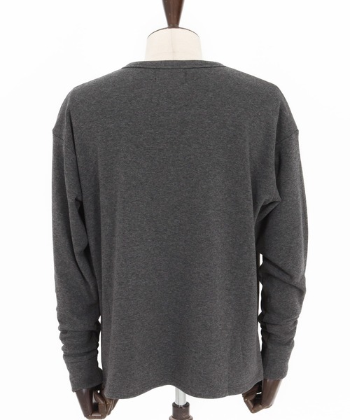 1minute 1second（ワンミニットワンセカンド）の「msw1780-back fleece trainer with cursive embroidery トレーナー(1M25F150)（スウェット・メンズ・ホワイト/チャコール/ブラック・XL/L/M/S）」の12枚目の写真