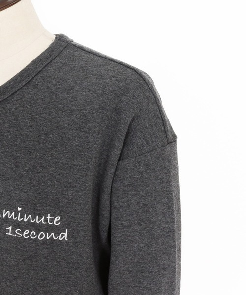 1minute 1second（ワンミニットワンセカンド）の「msw1780-back fleece trainer with cursive embroidery トレーナー(1M25F150)（スウェット・メンズ・ホワイト/チャコール/ブラック・XL/L/M/S）」の14枚目の写真