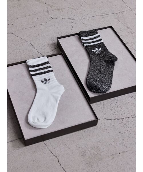 GYDA(ジェイダ)の「adidas 3S GLITTER CR 2(ソックス/靴下・レディース・ブラック/ピンク・FREE)」の1枚目の写真