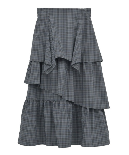 earth music&ecology（アースミュージックアンドエコロジー）の「ハイウエストランダムティアードチェックスカート（スカート・レディース・ブラウン系その他4/グレー系その他3・FREE）」の14枚目の写真