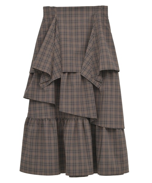 earth music&ecology（アースミュージックアンドエコロジー）の「ハイウエストランダムティアードチェックスカート（スカート・レディース・ブラウン系その他4/グレー系その他3・FREE）」の22枚目の写真