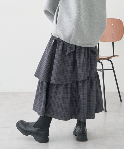 earth music&ecology（アースミュージックアンドエコロジー）の「ハイウエストランダムティアードチェックスカート（スカート・レディース・ブラウン系その他4/グレー系その他3・FREE）」の10枚目の写真
