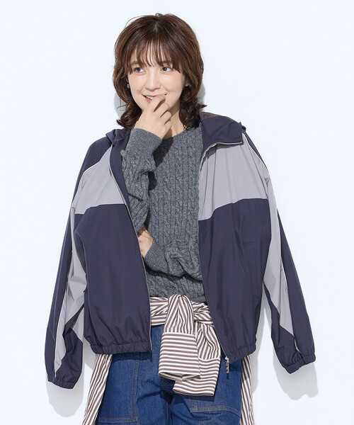 COMME CA Wardrobe（コムサワードローブ）の「パウダータフタ ブルゾン（ブルゾン・レディース・ネイビー/キャメル・FREE）」の22枚目の写真