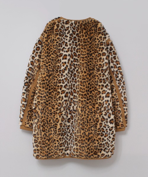 RNA（アールエヌエー）の「C0788 アニマルファーコート（ノーカラージャケット・レディース・レオパード/アイボリー・MEDIUM）」の6枚目の写真