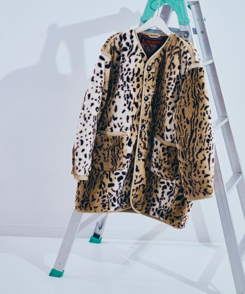 RNA（アールエヌエー）の「C0788 アニマルファーコート（ノーカラージャケット・レディース・レオパード/アイボリー・MEDIUM）」の20枚目の写真