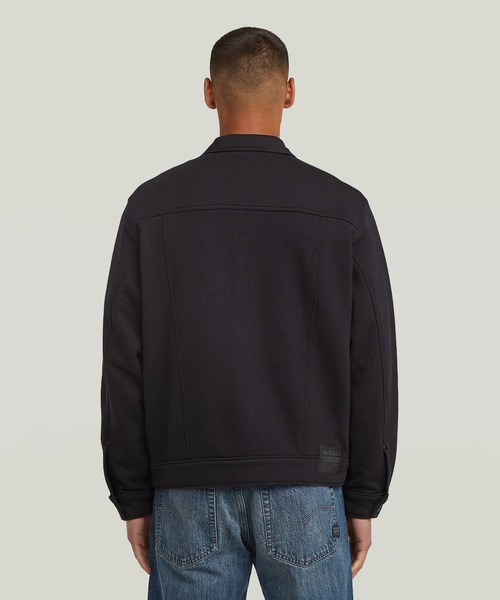 G-STAR（ジースター）の「Dakota Sweater Jacket/デニムジャケットスタイルスウェットブルゾン（ブルゾン・メンズ・ダークブラック・SMALL/X-SMALL/X-LARGE/MEDIUM/LARGE）」の2枚目の写真