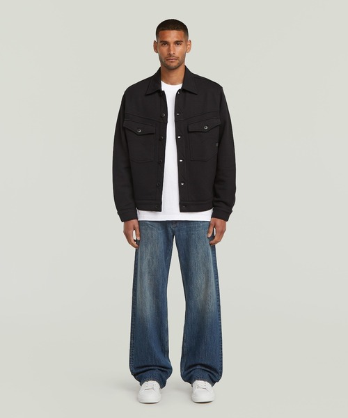 G-STAR（ジースター）の「Dakota Sweater Jacket/デニムジャケットスタイルスウェットブルゾン（ブルゾン・メンズ・ダークブラック・SMALL/X-SMALL/X-LARGE/MEDIUM/LARGE）」の3枚目の写真