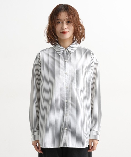 studio CLIP（スタディオクリップ）の「【イージーケア】【選べる着丈】ストライプシャツ（シャツ/ブラウス・レディース・その他4/その他1/その他2/その他3・BIG(L)/REGULAR）」の6枚目の写真