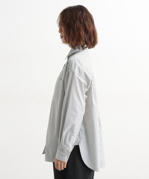 studio CLIP（スタディオクリップ）の「【イージーケア】【選べる着丈】ストライプシャツ（シャツ/ブラウス・レディース・その他4/その他1/その他2/その他3・BIG(L)/REGULAR）」の7枚目の写真