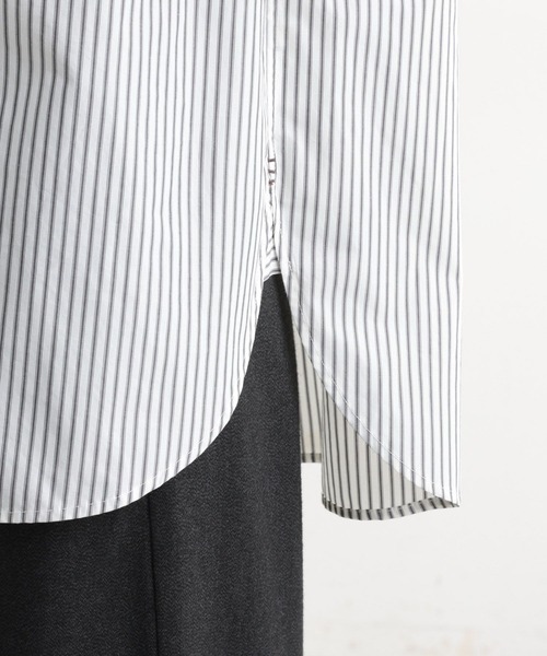 studio CLIP（スタディオクリップ）の「【イージーケア】【選べる着丈】ストライプシャツ（シャツ/ブラウス・レディース・その他4/その他1/その他2/その他3・BIG(L)/REGULAR）」の11枚目の写真