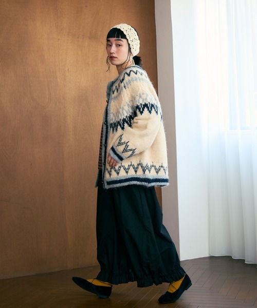 【再値下げ】Crisp ノルディックオーバーニットカーディガン アウター セール】ノルディックオーバーニットカーディガン（ブルゾン）｜Crisp