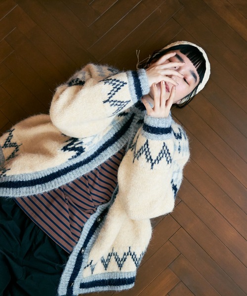 ノルディックオーバーニットカーディガン（ブルゾン）｜Crisp